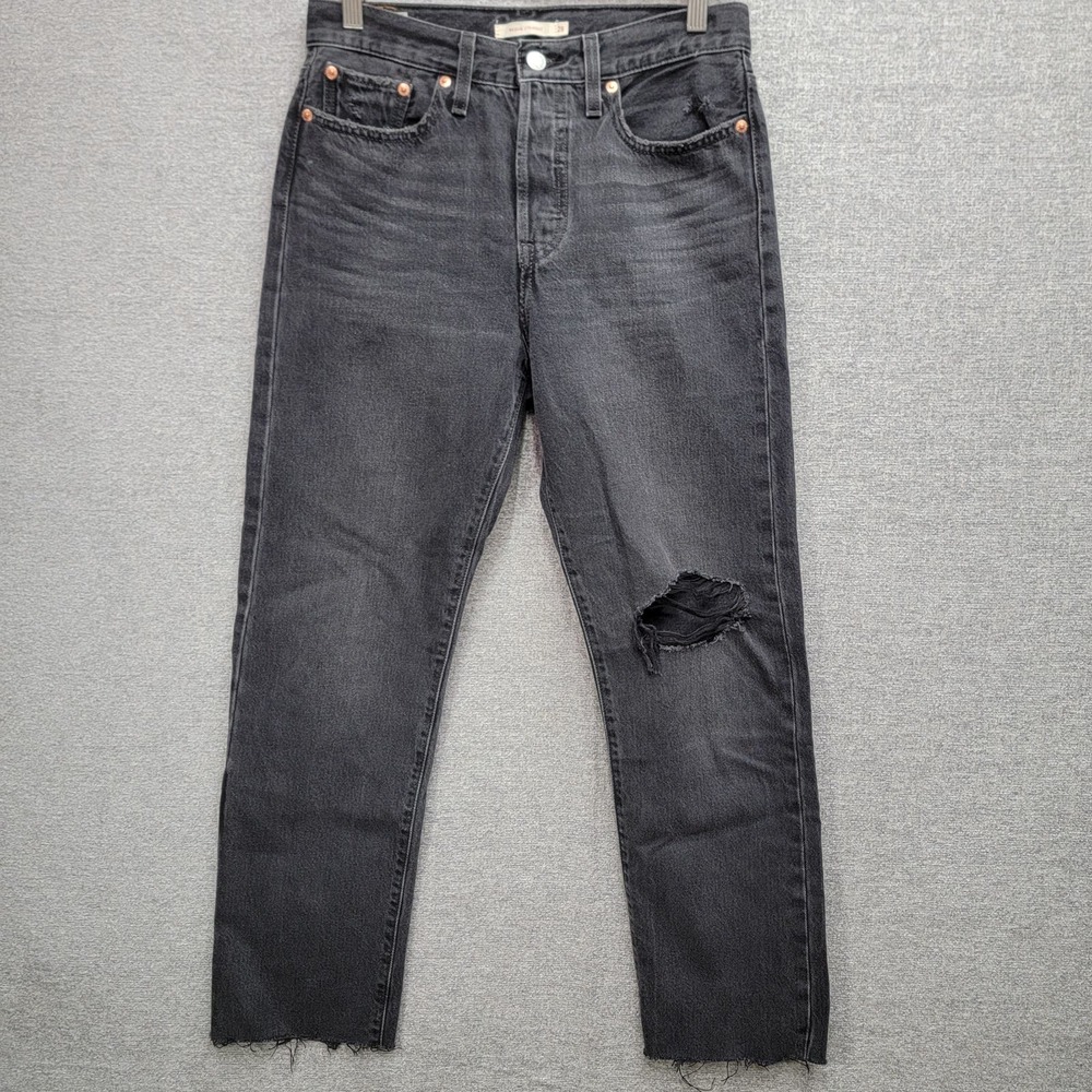 LEVI'S WEDGIE STRAIGHT BLACK DENIM JEANS, SIZE 280